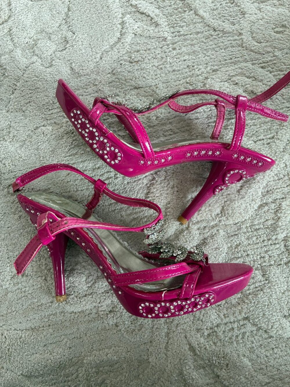 Pink Bejeweled High Heels
